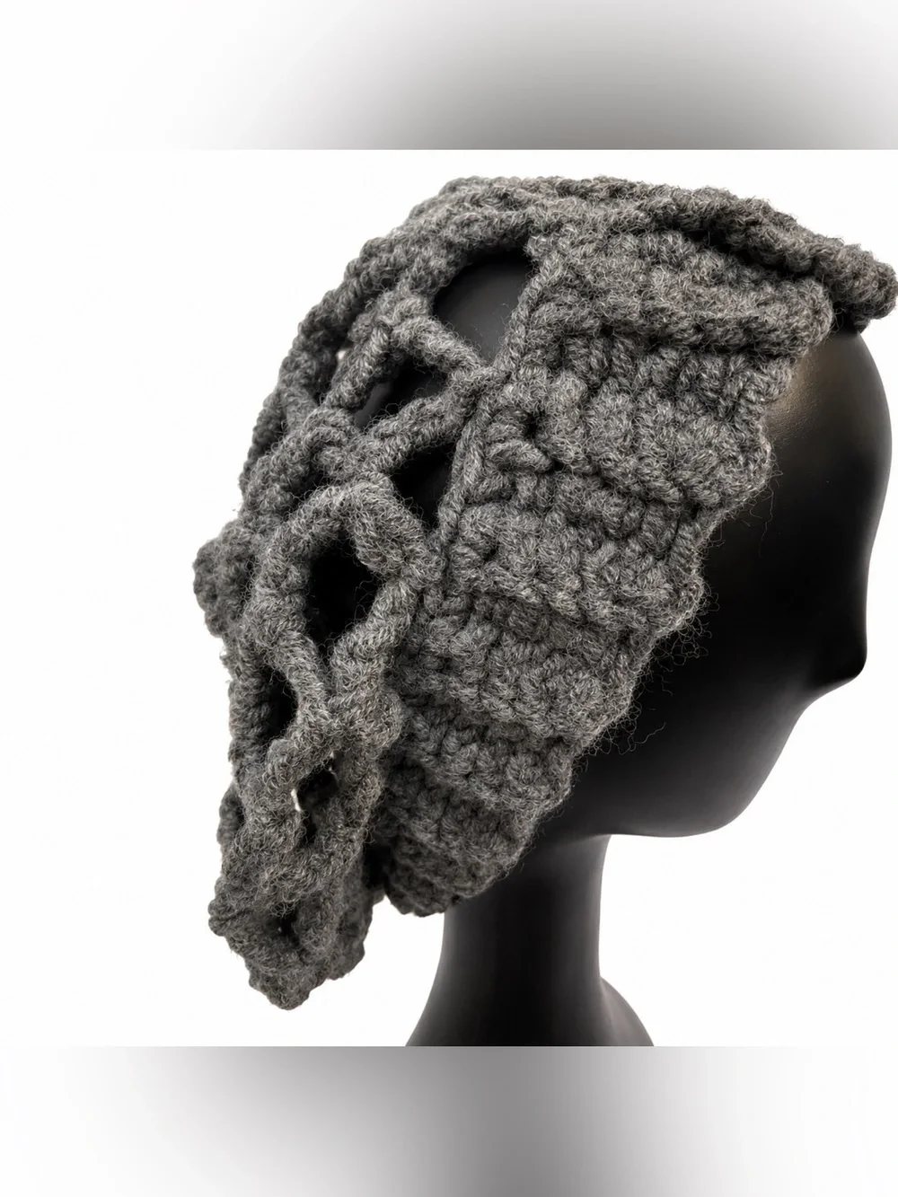 Y2K Grey Slouch Crochet Beanie